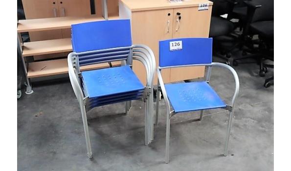 5 stoelen met pvc zitting